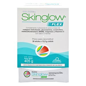 Skinglow Flex Colágeno Polvo Stick 13.5g Sabor Naranja 30 Unidades