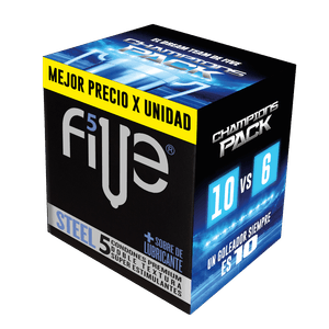 Five Pack Preservativos Steel Caja 10 unidades