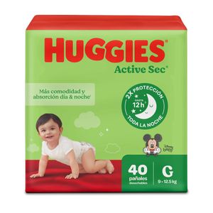 Huggies Pañal Infantil Active Sec Xtra-Flex Grande 40 Unidades