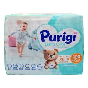 Purigi Pañal Infantil Ultra Care Diapers XL-4 Paquete 100 Unidades