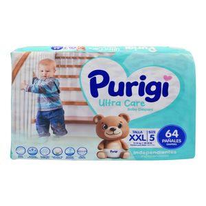 Purigi Pañal Infantil Ultra Care Diapers XXL-5 Paquete 64 Unidades