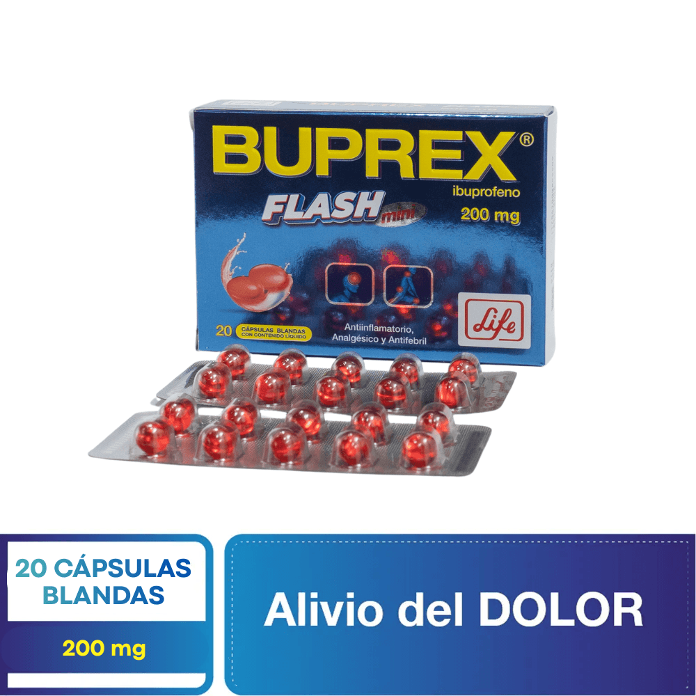 Bubrex Flash Mini Capsula Blanda 200mg Caja 20 Unidades - Farmacias ...